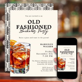 Bachelor Party Alt modisches Whiskey Thema Elegant Einladung