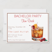 Bachelor Party Alte Mode Drink Brown Border Einladung (Vorderseite)