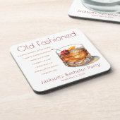 Bachelor Party altmodisches Getränk Rezept Getränkeuntersetzer (Linke Seite)