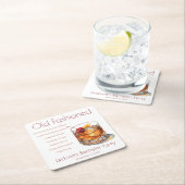 Bachelor Party altmodisches Getränk Rezept Rechteckiger Pappuntersetzer (Vor Ort)