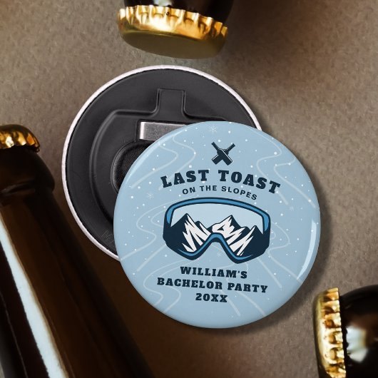 Bachelor Party am letzten Toast auf der Skipiste Flaschenöffner
