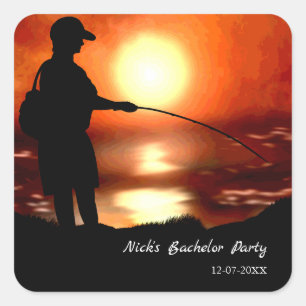 Bachelor-Party Angelfreund Sonnenuntergang Party Quadratischer Aufkleber