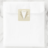 Bachelor-Party-Anzug Quadratischer Aufkleber (Tasche)