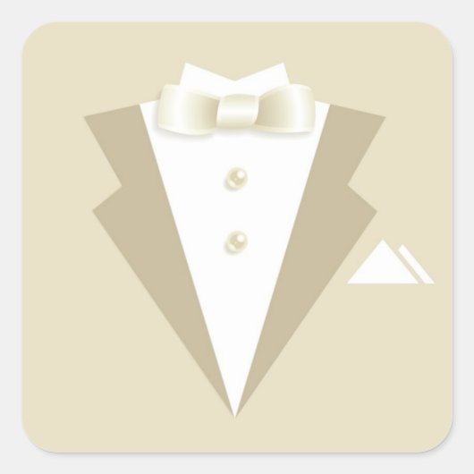 Bachelor-Party-Anzug Quadratischer Aufkleber (Vorderseite)