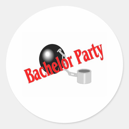 Bachelor Party Ball and Chain Runder Aufkleber (Vorderseite)