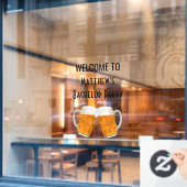 Bachelor Party Beer Cheer Begrüßungszeichen Fensteraufkleber (Café-Fenster)