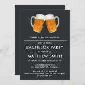 Bachelor Party Beer Cheers Wedding Einladung (Vorne/Hinten)