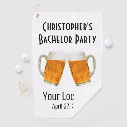 Bachelor Party Beer Cheers Wedding Golfhandtuch (Insitu)