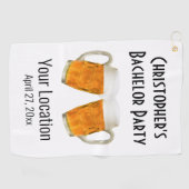 Bachelor Party Beer Cheers Wedding Golfhandtuch (Horizontal)