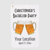 Bachelor Party Beer Cheers Wedding Golfhandtuch (Vorderseite)