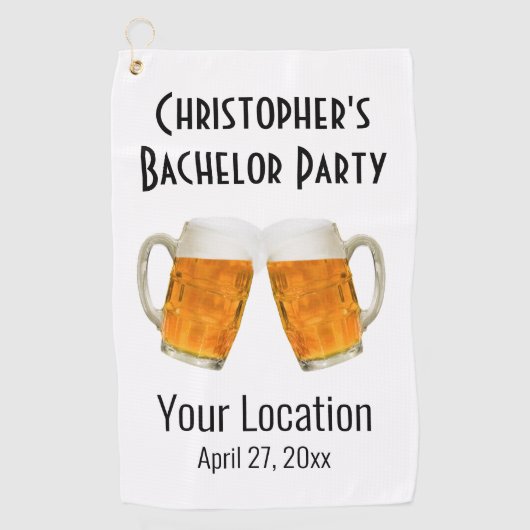 Bachelor Party Beer Cheers Wedding Golfhandtuch (Vorderseite)