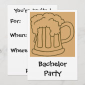 Bachelor Party Beer Einladung (Vorne/Hinten)