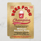 Bachelor Party Beer Pong Einladung (Vorne/Hinten)