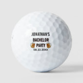 Bachelor Party Beer Tasse Datum Golfball (Vorderseite)