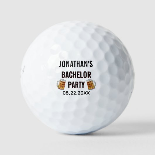 Bachelor Party Beer Tasse Datum Golfball (Vorderseite)