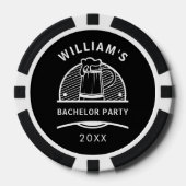 Bachelor Party Black and White Biere Pokerchips (Vorderseite)