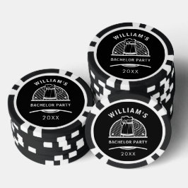 Bachelor Party Black and White Biere Pokerchips