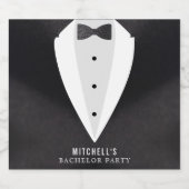 Bachelor Party Black Anzug & Bowtie Bierflaschenetikett (Einzelnes Label)