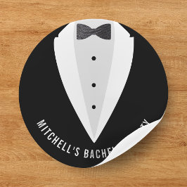 Bachelor Party Black Anzug & Bowtie Runder Aufkleber