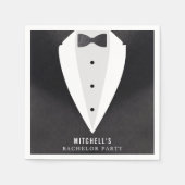 Bachelor Party Black Anzug & Bowtie Serviette (Vorderseite)