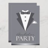 Bachelor Party Black Anzug Einladung (Vorne/Hinten)