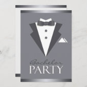 Bachelor Party Black Anzug Einladung (Vorne/Hinten)