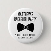 Bachelor Party Black Bow Krawatte Gastgeschenk Hoc Button (Vorderseite)