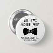 Bachelor Party Black Bow Krawatte Gastgeschenk Hoc Button (Vorne & Hinten)