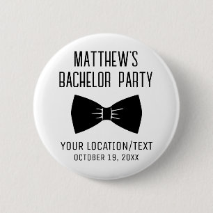 Bachelor Party Black Bow Krawatte Gastgeschenk Hoc Button