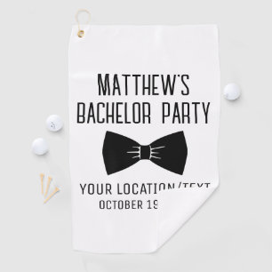 Bachelor Party Black Bow Krawatte Hochzeit Golfhandtuch