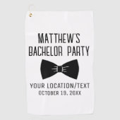 Bachelor Party Black Bow Krawatte Hochzeit Golfhandtuch (Vorderseite)