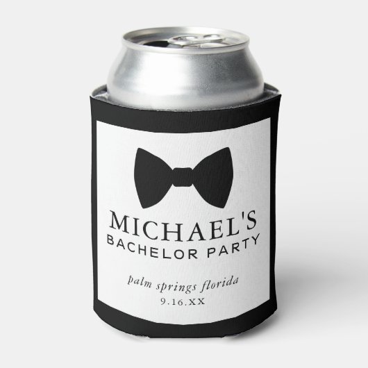Bachelor Party Black Krawatte Dosenkühler (Kanne Vorderseite)