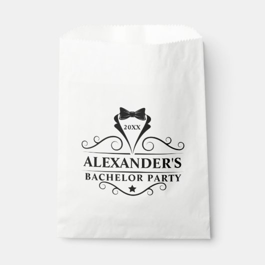 Bachelor Party Black Krawatte Geschenktütchen (Vorderseite)