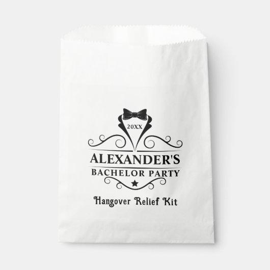 Bachelor Party Black Krawatte Hangover Geschenktütchen (Vorderseite)