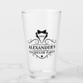 Bachelor Party Black Krawatte - Textfarbe auswähle Glas (Vorderseite)