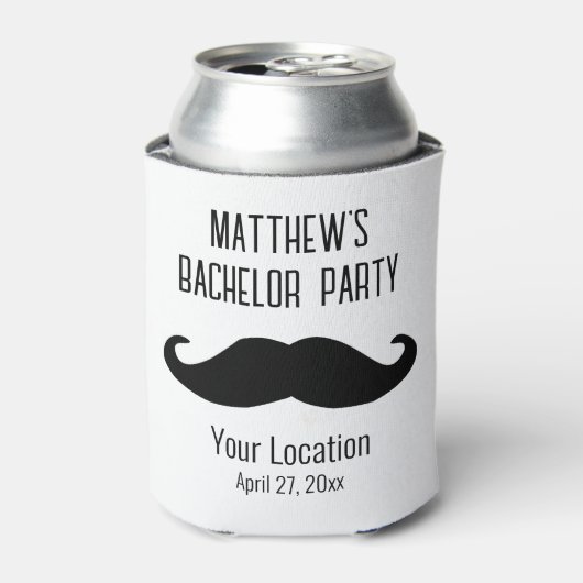 Bachelor Party Black Mustache Gastgeschenk Hochzei Dosenkühler (Kanne Vorderseite)