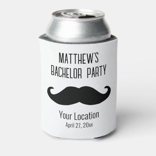 Bachelor Party Black Mustache Gastgeschenk Hochzei Dosenkühler (Kanne Rückseite)
