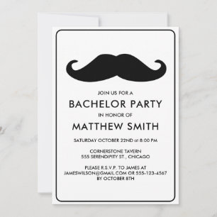 Bachelor Party Black Mustache Hochzeit Einladung