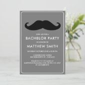 Bachelor Party Black Mustache Hochzeit Einladung (Stehend Vorderseite)
