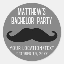 Bachelor Party Black Mustache Hochzeit Runder Aufkleber