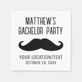 Bachelor Party Black Mustache Hochzeit Serviette (Vorderseite)