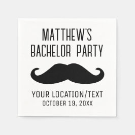 Bachelor Party Black Mustache Hochzeit Serviette