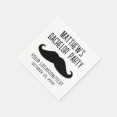 Bachelor Party Black Mustache Hochzeit Serviette (Ecke)