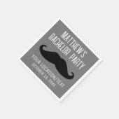 Bachelor Party Black Mustache Hochzeit Serviette (Ecke)