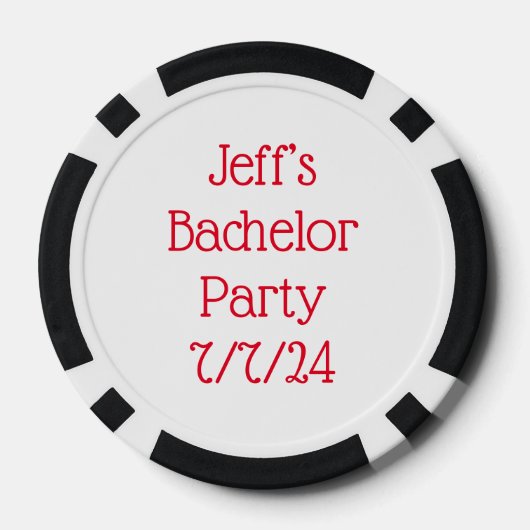 Bachelor Party Black Poker Chip (Rückseite)