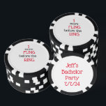 Bachelor Party Black Poker Chip<br><div class="desc">Bachelor Party Black Poker Chip erstellt von Inky_Art Erhältlich in verschiedenen Größen, Stilen, Schriftart, Schriftart Farbe Kann den Wortlaut, Namen, Adresse, etc. ändern. Vergessen Sie nicht, Ihre Informationen zu ändern, bevor Sie Poker Chip Style kaufen: Chips aus Poker zusammensetzen Diese wunderschön bedruckten Poker Chips mit Ihren einzigartigen Designs für jeden...</div>