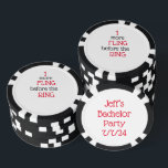 Bachelor Party Black Poker Chip<br><div class="desc">Bachelor Party Black Poker Chip erstellt von Inky_Art Erhältlich in verschiedenen Größen, Stilen, Schriftart, Schriftart Farbe Kann den Wortlaut, Namen, Adresse, etc. ändern. Vergessen Sie nicht, Ihre Informationen zu ändern, bevor Sie Poker Chip Style kaufen: Chips aus Poker zusammensetzen Diese wunderschön bedruckten Poker Chips mit Ihren einzigartigen Designs für jeden...</div>