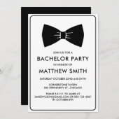 Bachelor Party Black Tuxedo Bow Krawatte Hochzeit Einladung (Vorne/Hinten)