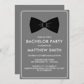Bachelor Party Black Tuxedo Bow Krawatte Hochzeit Einladung (Vorne/Hinten)
