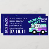 Bachelor Party Bus Pass Einladung (Vorne/Hinten)